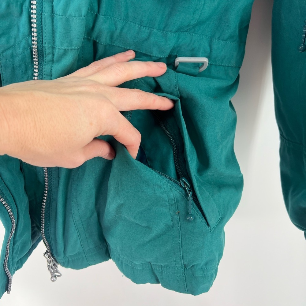 Rawik Skiwear vintage teal green snow ski jacket insulted hooded size L Large - Picture 9 of 11